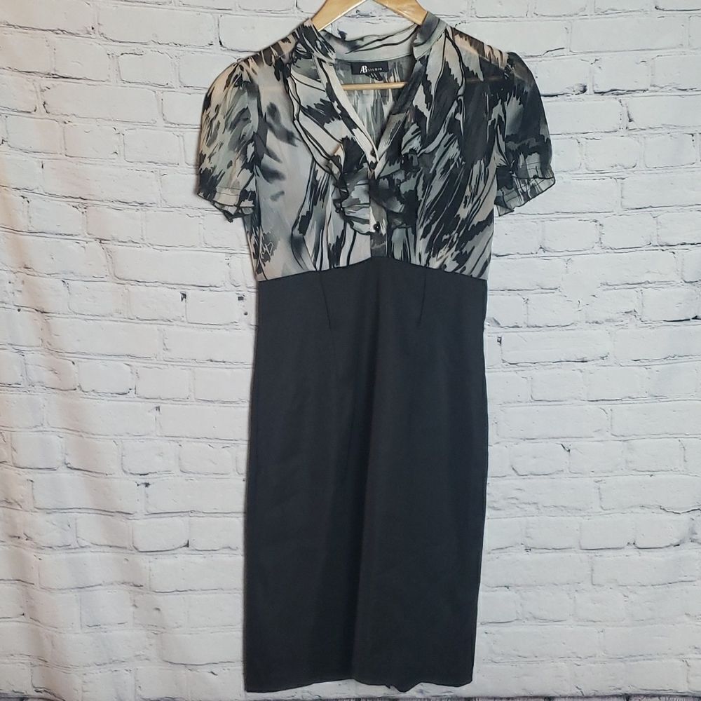 AB Studio Black and White Dress
